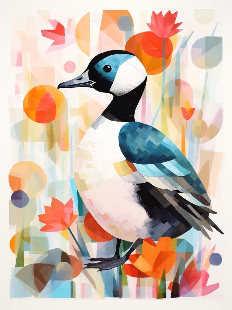 Bird Painting Collage Bufflehead 1