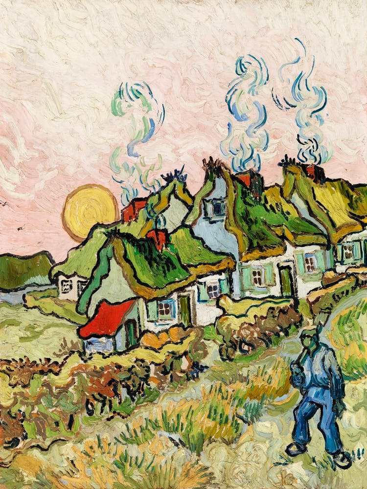 Houses And Figure (1890), Vincent Van Gogh