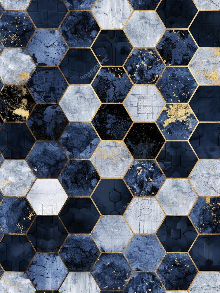 Hexagonal Marble Wallpaper