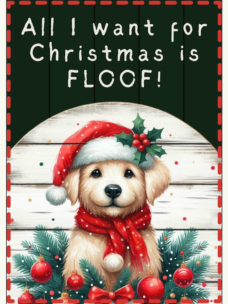 Christmas Dog Green Sign