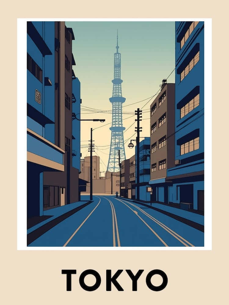 Tokyo 6 Vintage Travel Poster