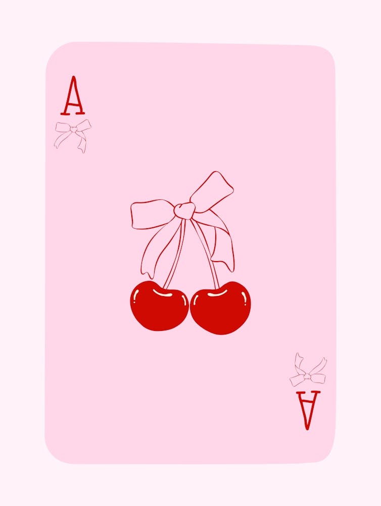 Coquette Cherries And Bows Ace Playing Card
