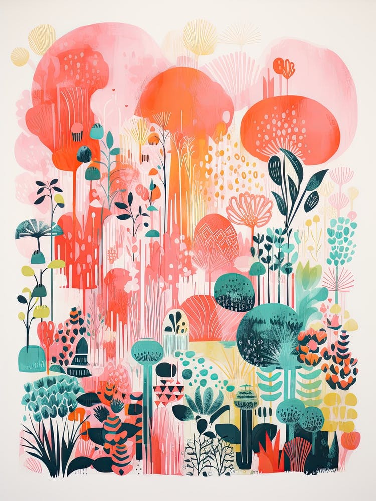 Melbourne Gardens Abstract Riso Style 2