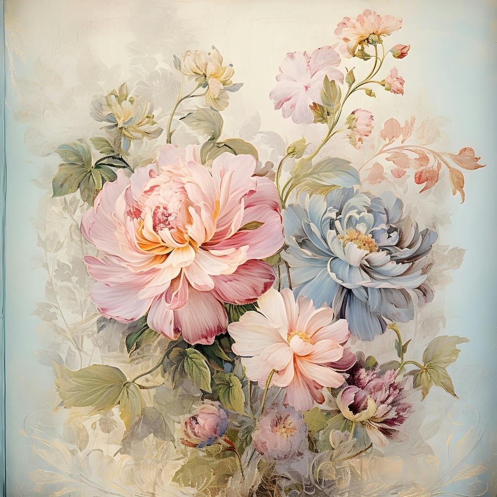 Vintage Pastel Flowers 18