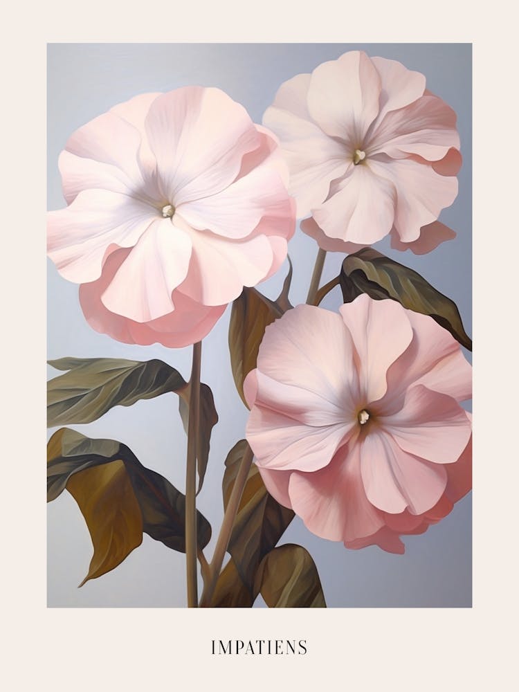 Floral Illustration Impatiens 2 Poster