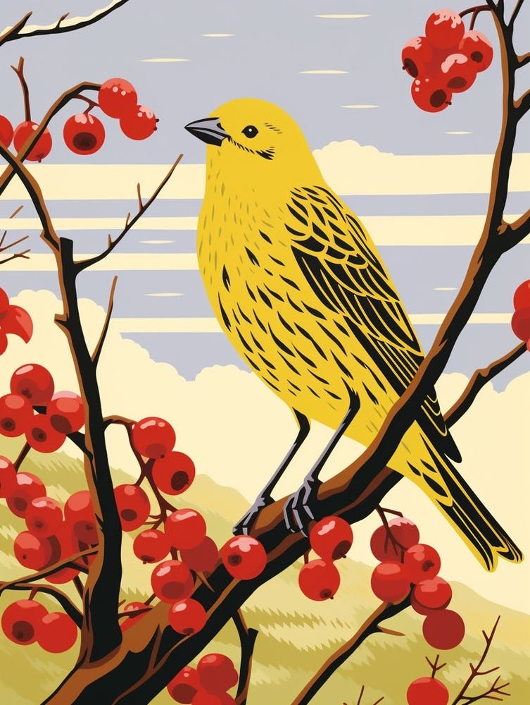 Bird Illustration Yellowhammer 3