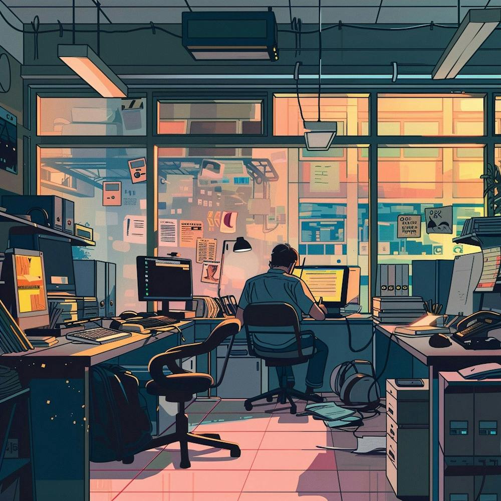 Office Lofi Illustration