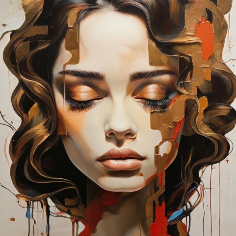 Girl With Gold Paint