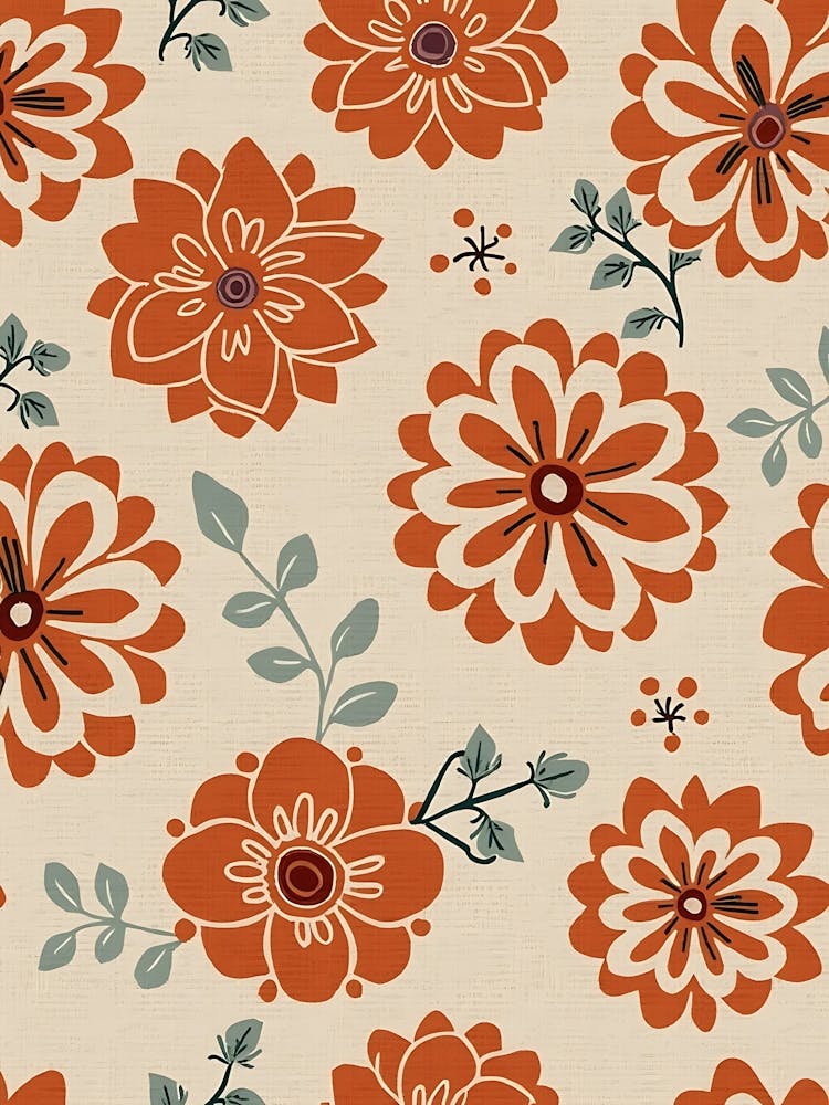 Orange Floral Pattern