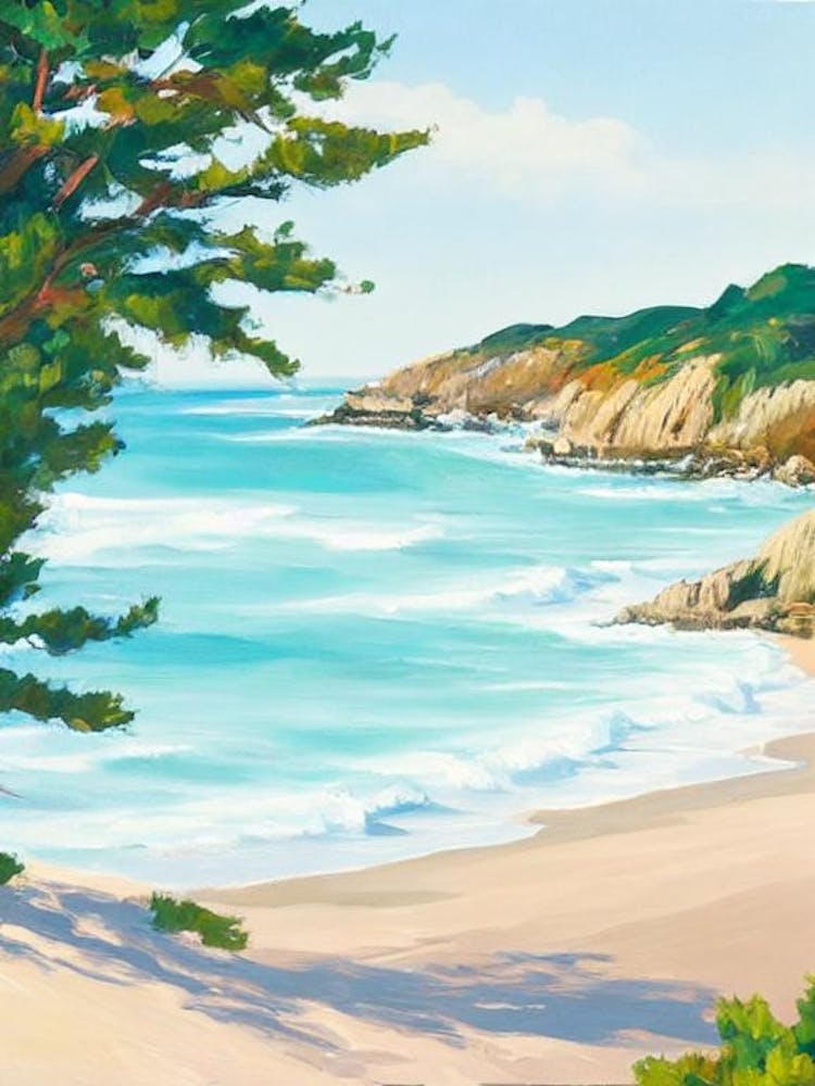Spiaggia Del Principe, Sardinia, Italy Contemporary Illustration 1