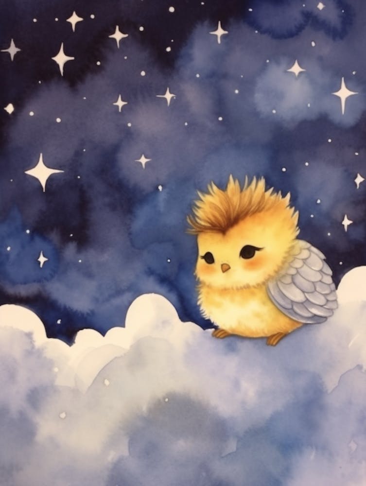 Baby Chick Sleeping In The Clouds