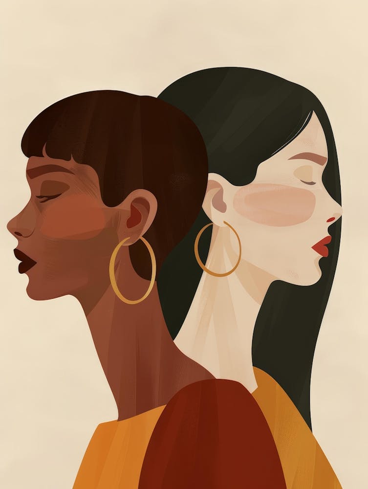 Two Women With Hoop Earrings