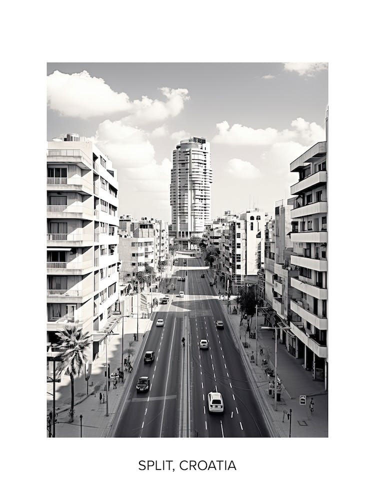 Poster Of Tel Aviv, Israel, Photography In Black And White 5