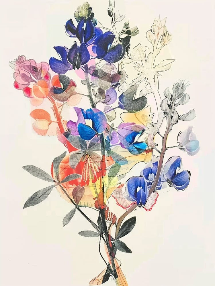 Bluebonnet 1 Collage Flower Bouquet