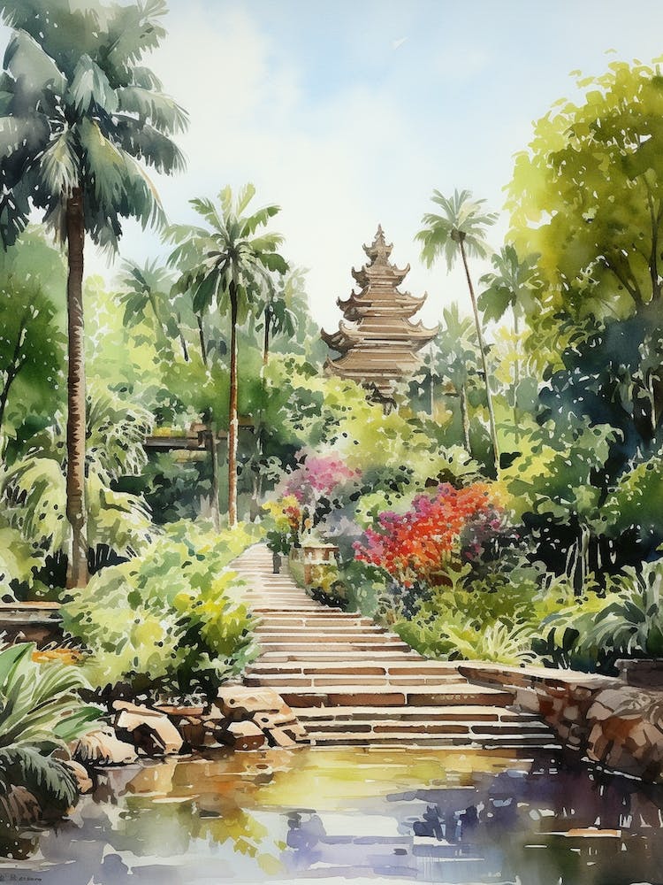 Nong Nooch Tropical Garden Watercolour 2