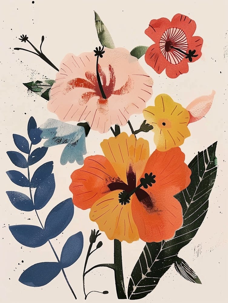 Painted Florals Hibiscus 1