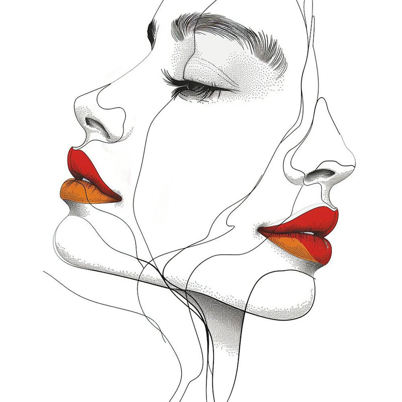 Portrait Of A Woman - Minimal Line art, city wall art, colorful wall art, home decor, minimal art, modern wall art, wall art, wall decoration, wall print colourful wall art, decor wall art, digital art, digital art download, interior wall art, downloadabl