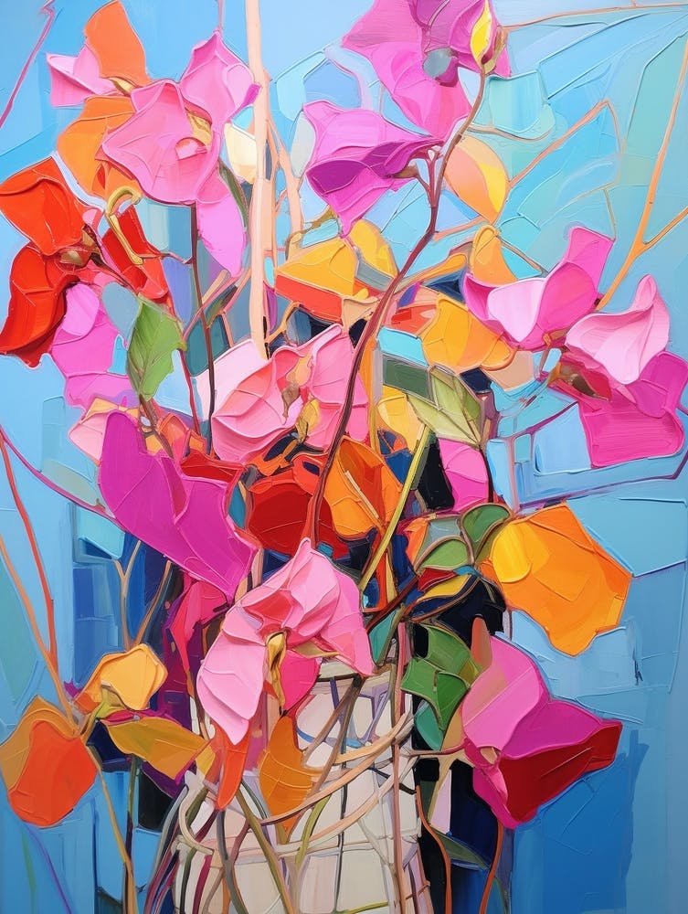 Abstract Flower Painting Bougainvillea 2