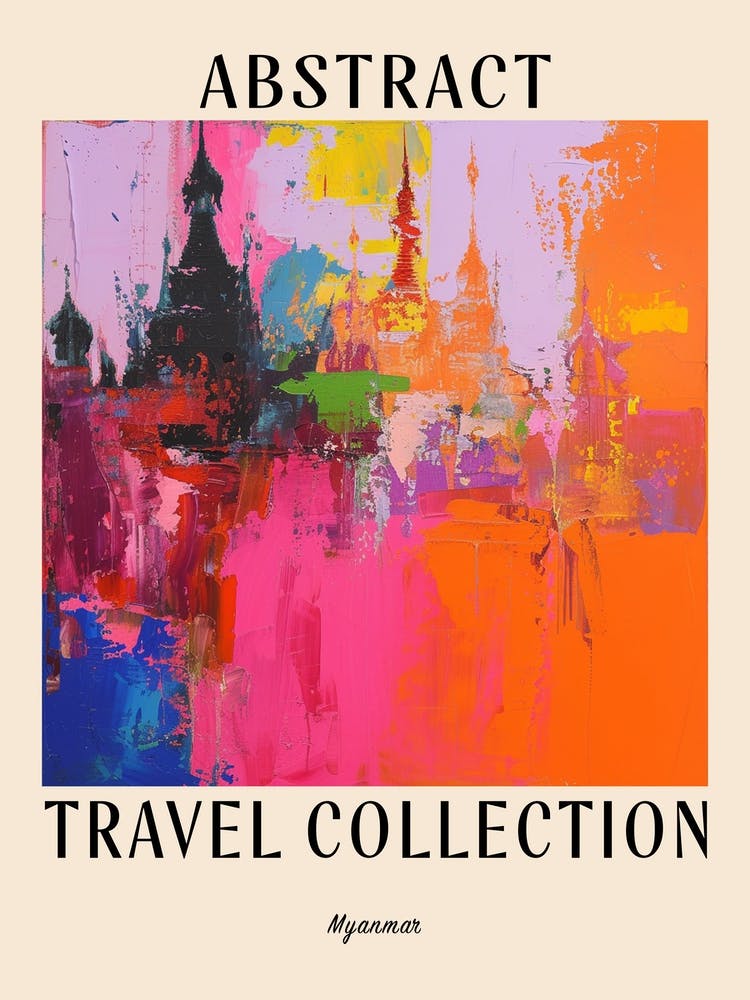 Abstract Travel Collection Poster Myanmar 2