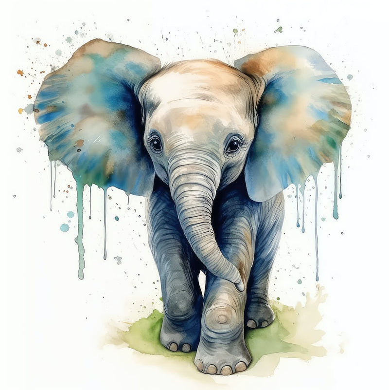 Baby Elephant Watercolor 1
