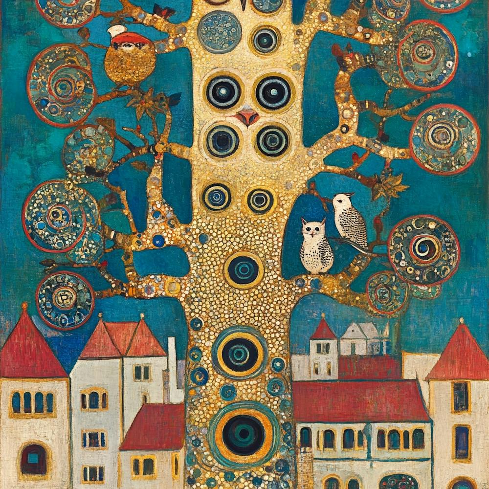 Owls In The Tree Art