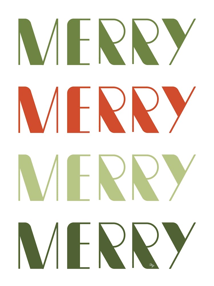 Retro Merry Xmas typography
