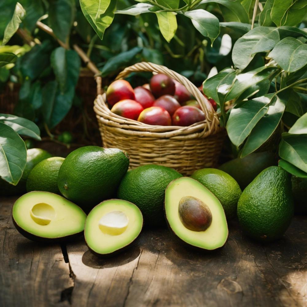 Avocados On A Wooden Table