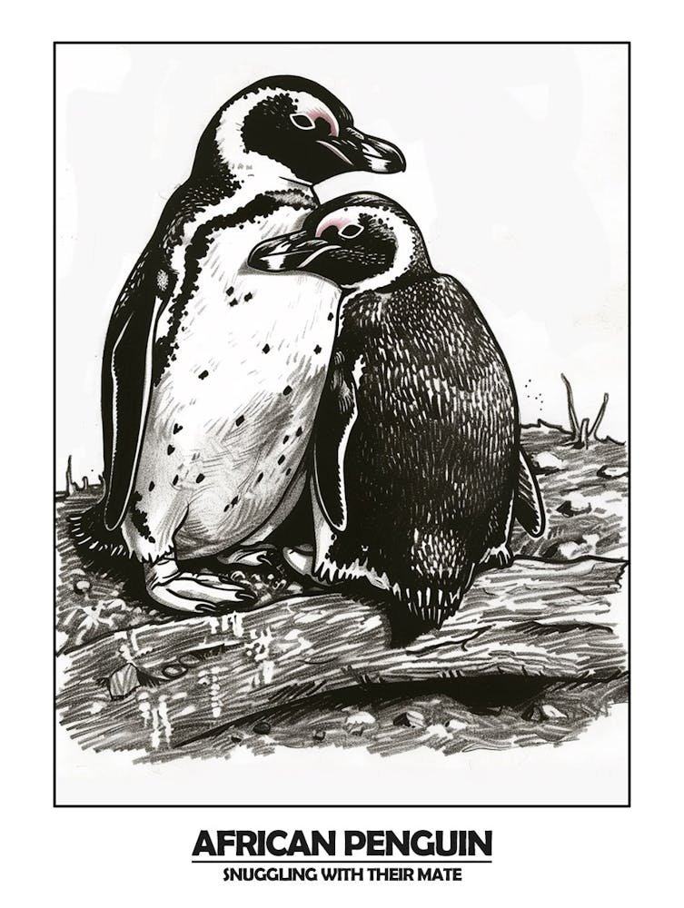 Penguin Snuggling With Their Mate Poster