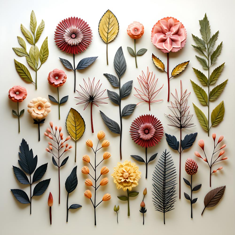 Handcrafted Floral Wall Art | 3D Botanical Decor | Modern Wall Sculpture in Earth Tones