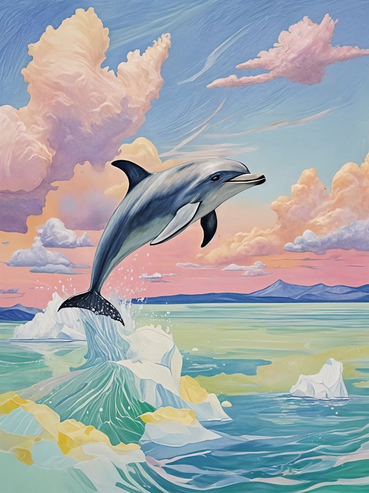 Winter Dolphin Leaping