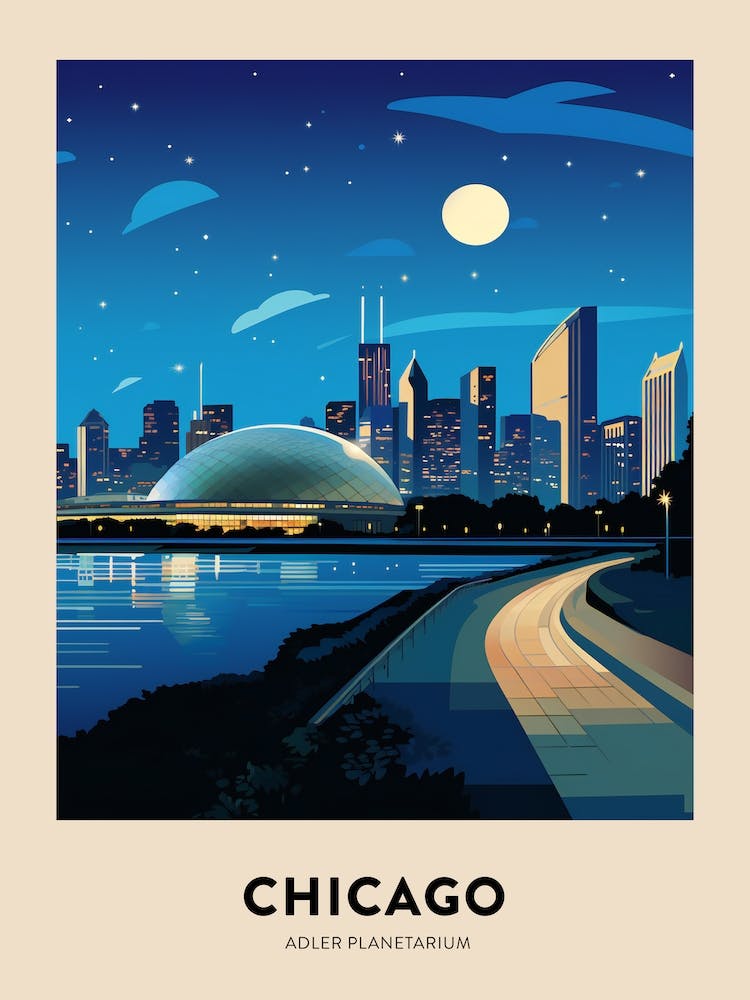 Adler Planetarium 4 Chicago Affiche de Voyage