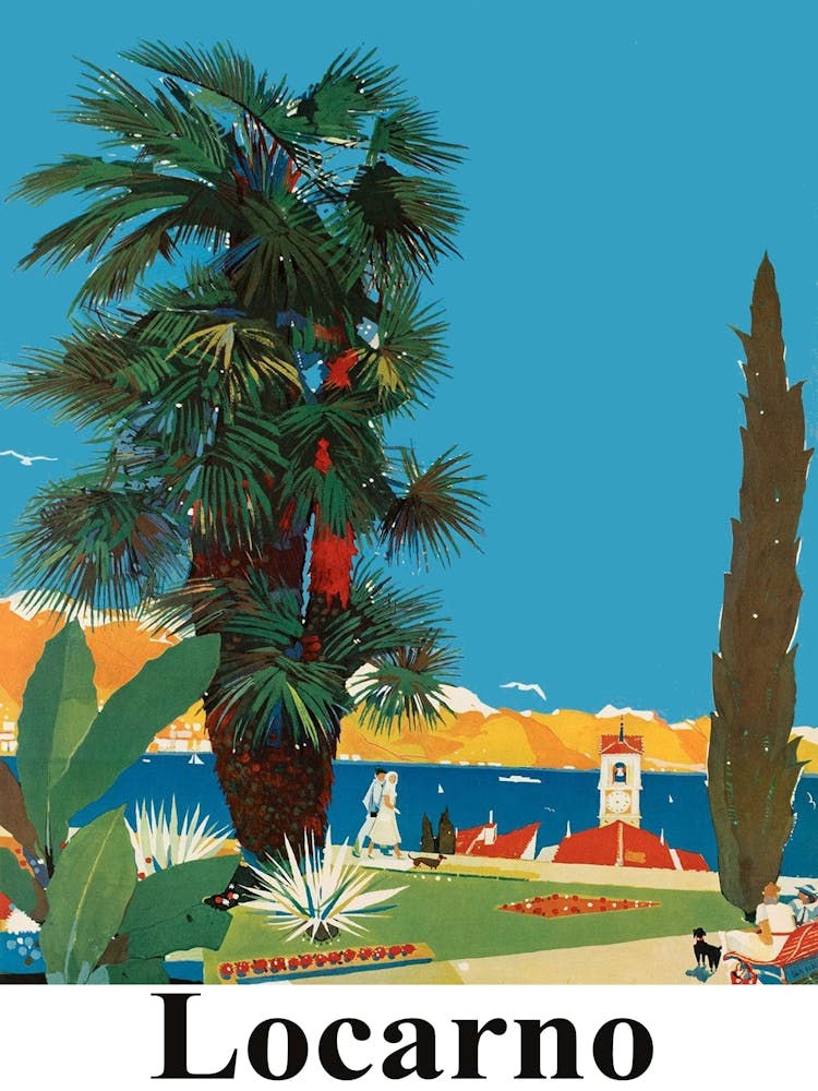 Locarno, Switzerland, Vintage Travel Poster