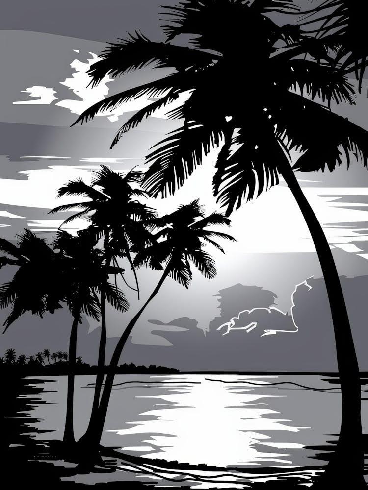 Sunset At The Beach Vector