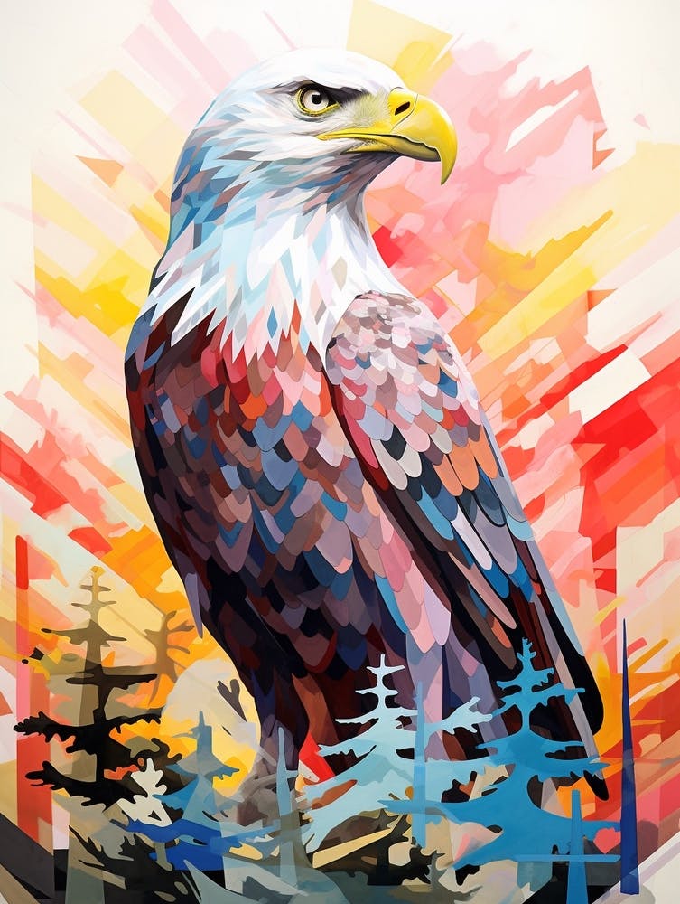 Bird Painting Collage Eagle 2
