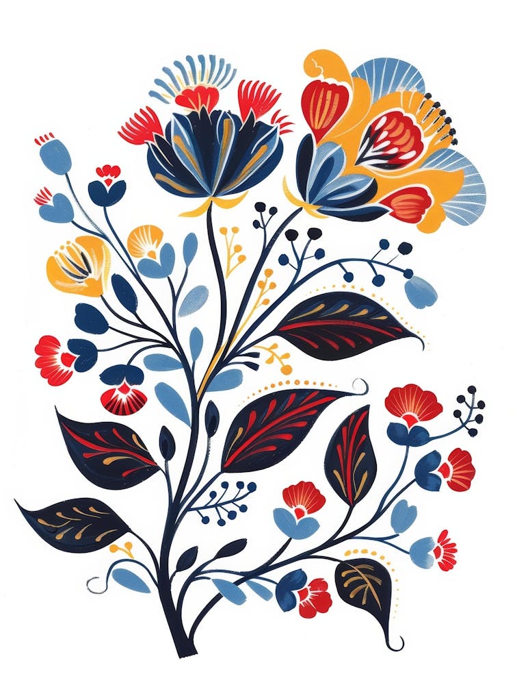 Hand Painted Floral Design