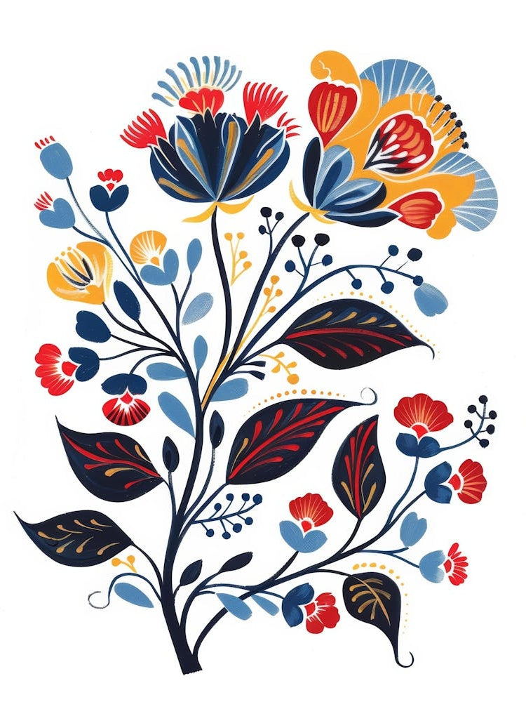 Hand Painted Floral Design