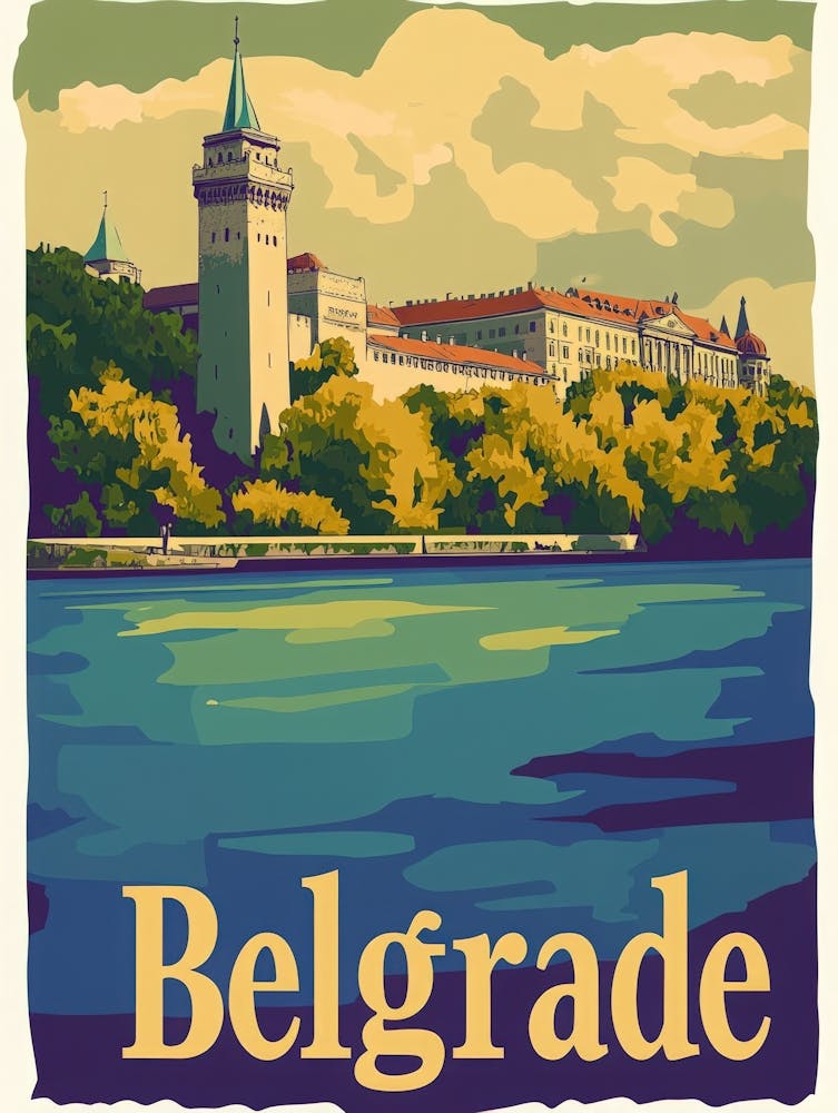 Aihrgdesign A Vintage Travel Poster Of Belgrade 1