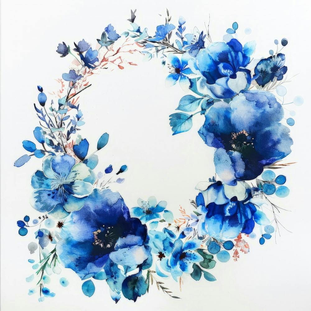 Blauer Blumenkranz