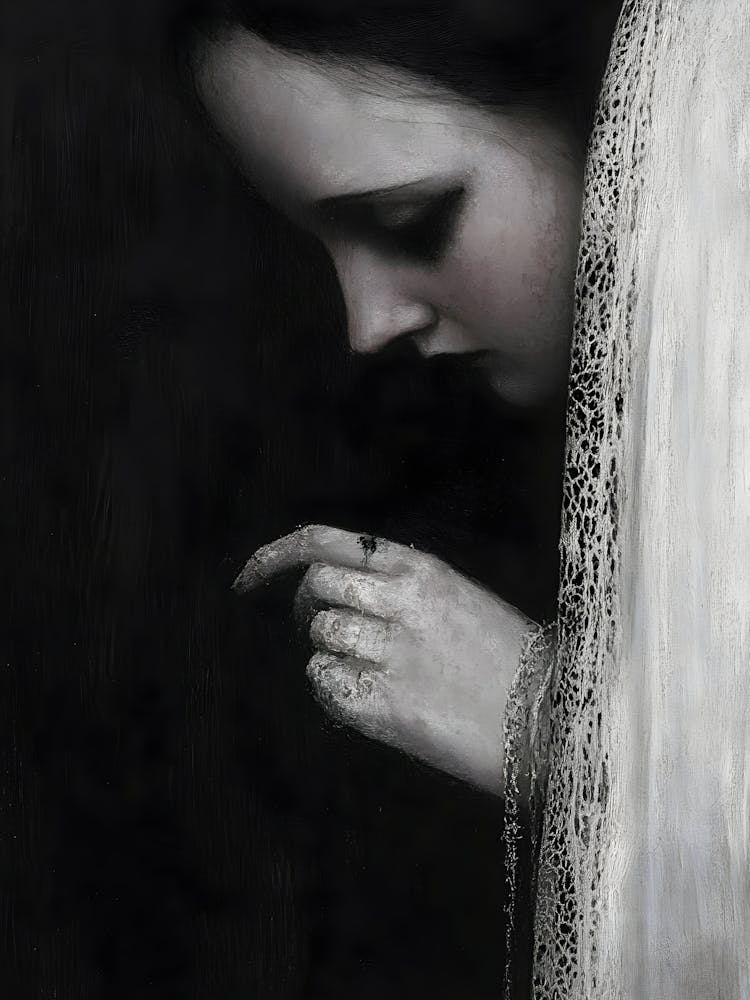 Dark Gothic Woman With A Veil