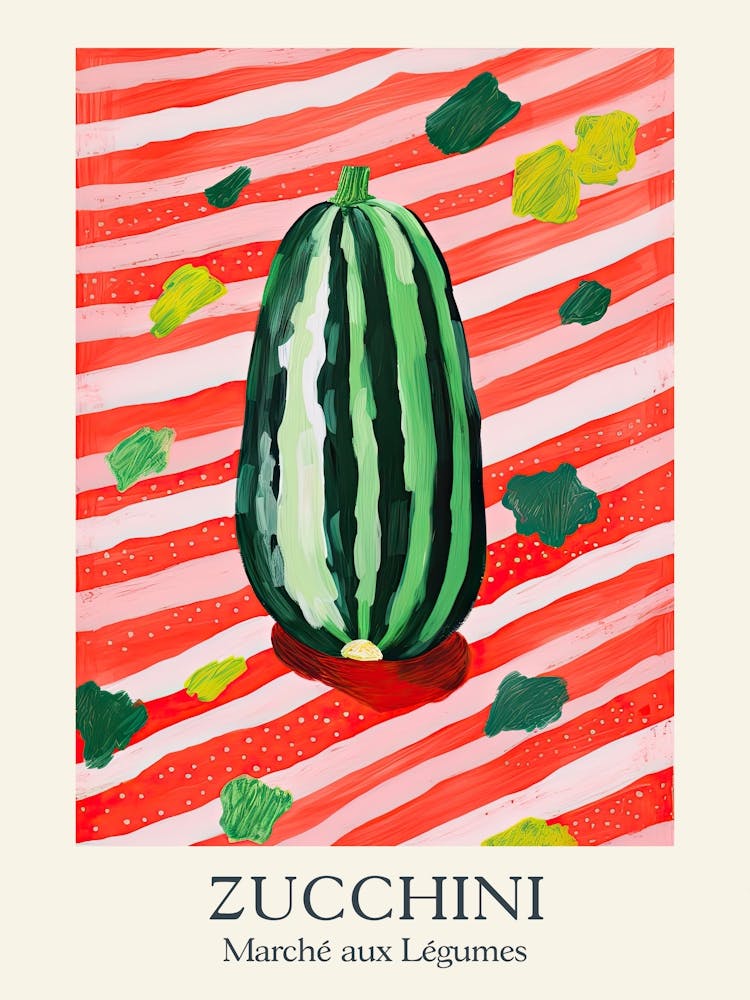 Marche Aux Legumes Zucchini Summer Illustration 4