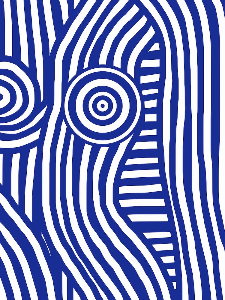 Front Blue And White Striped Nude