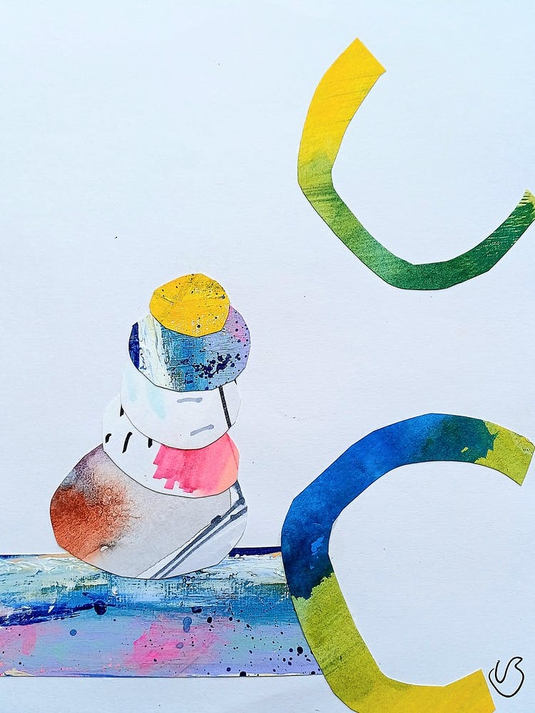 Abstract Colourful Shape Collage