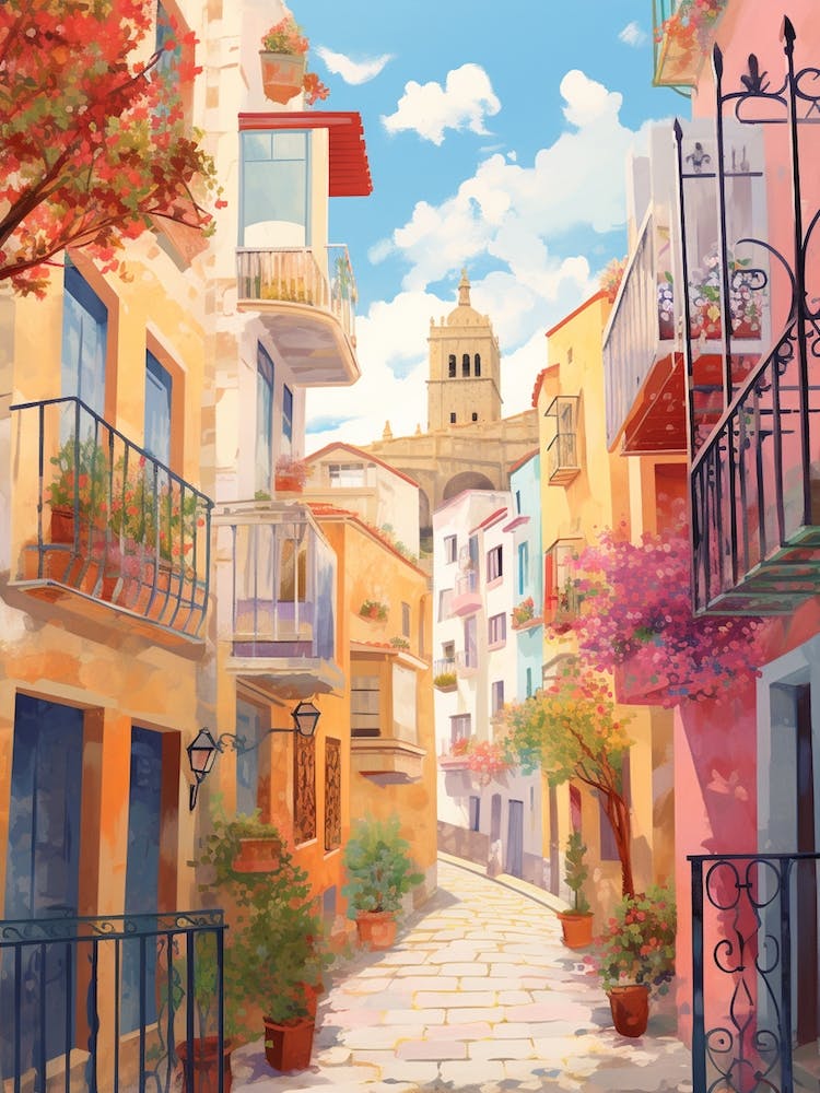 Malaga Spain 5 Illustration