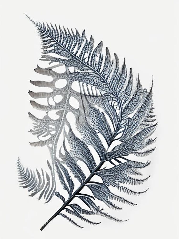 Silver Lace Fern 3 Watercolour