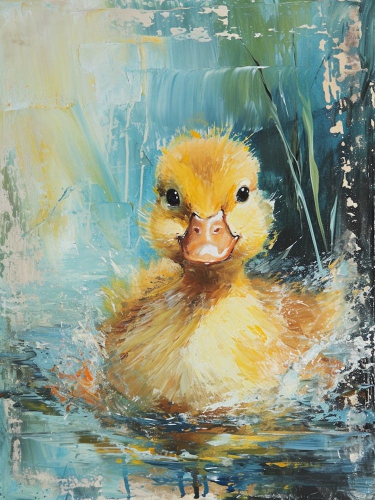 Cute Brushstrokes Ducklings 1