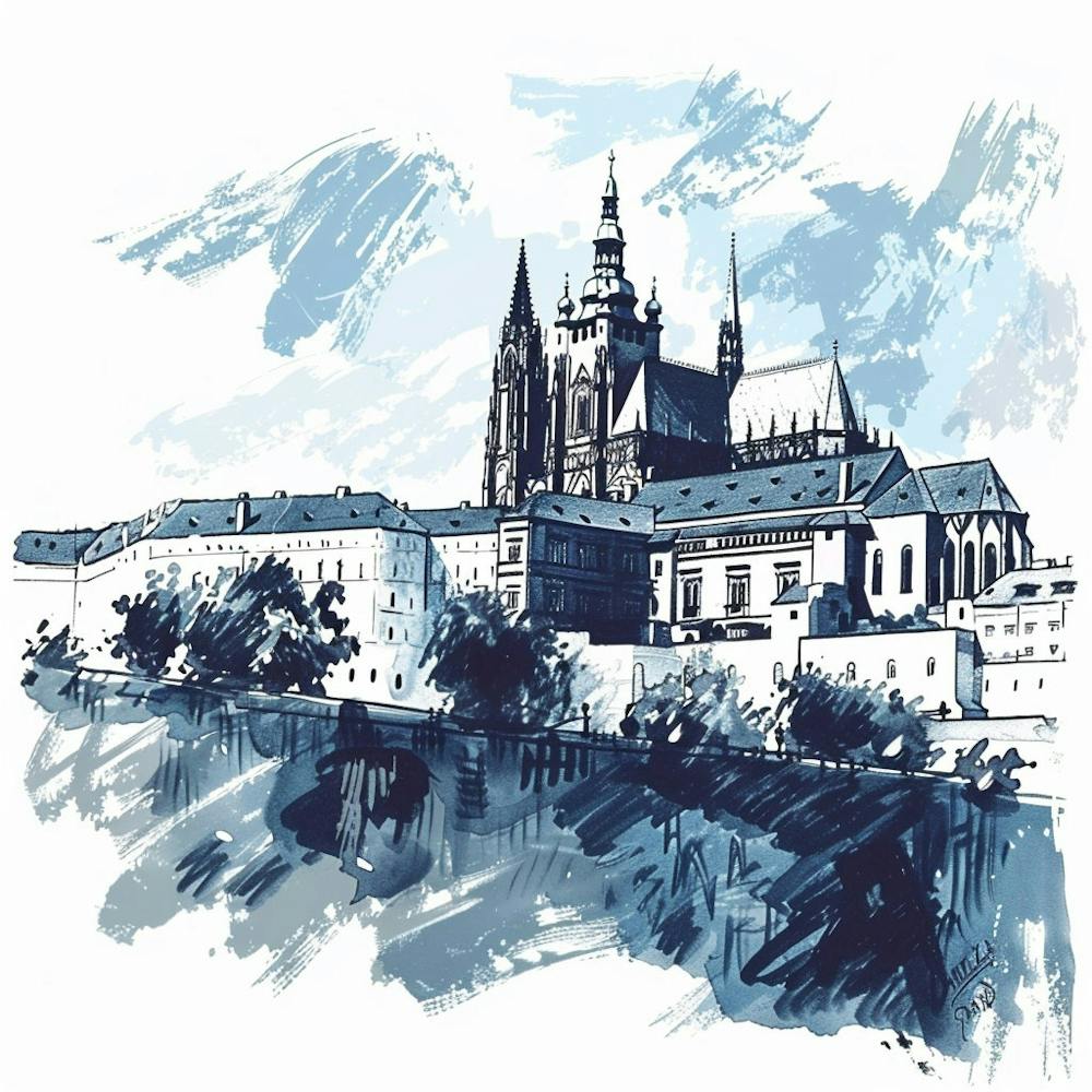 A Prague Castle Hand Drawn Sketch Illustration 1720468255 3