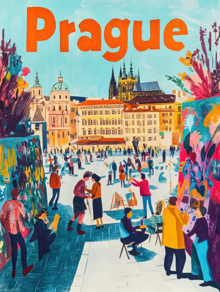 Aihrgdesign A 1970s Inspired Travel Poster For Prague 3