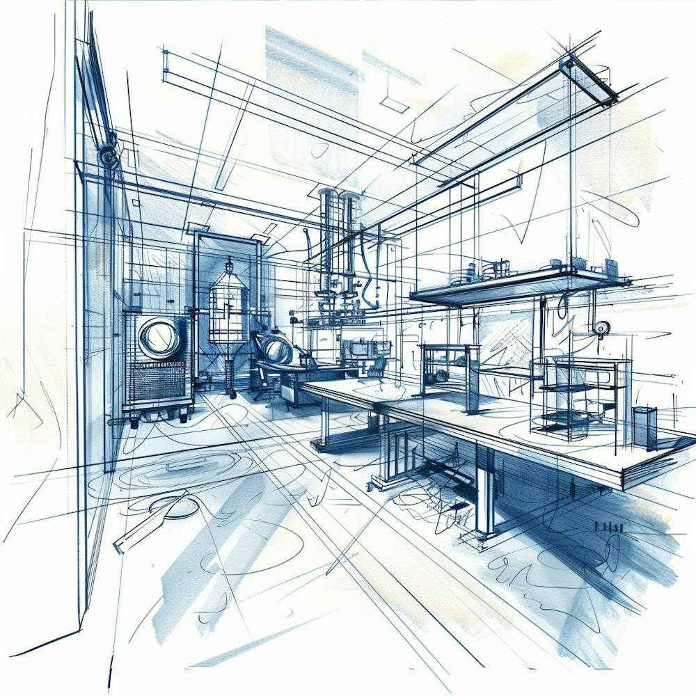Sketch Of A Laboratory