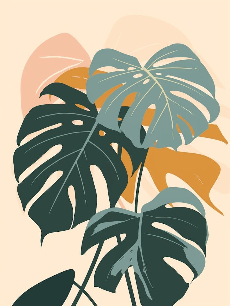 Monstera Plant Minimalist Illustration 4