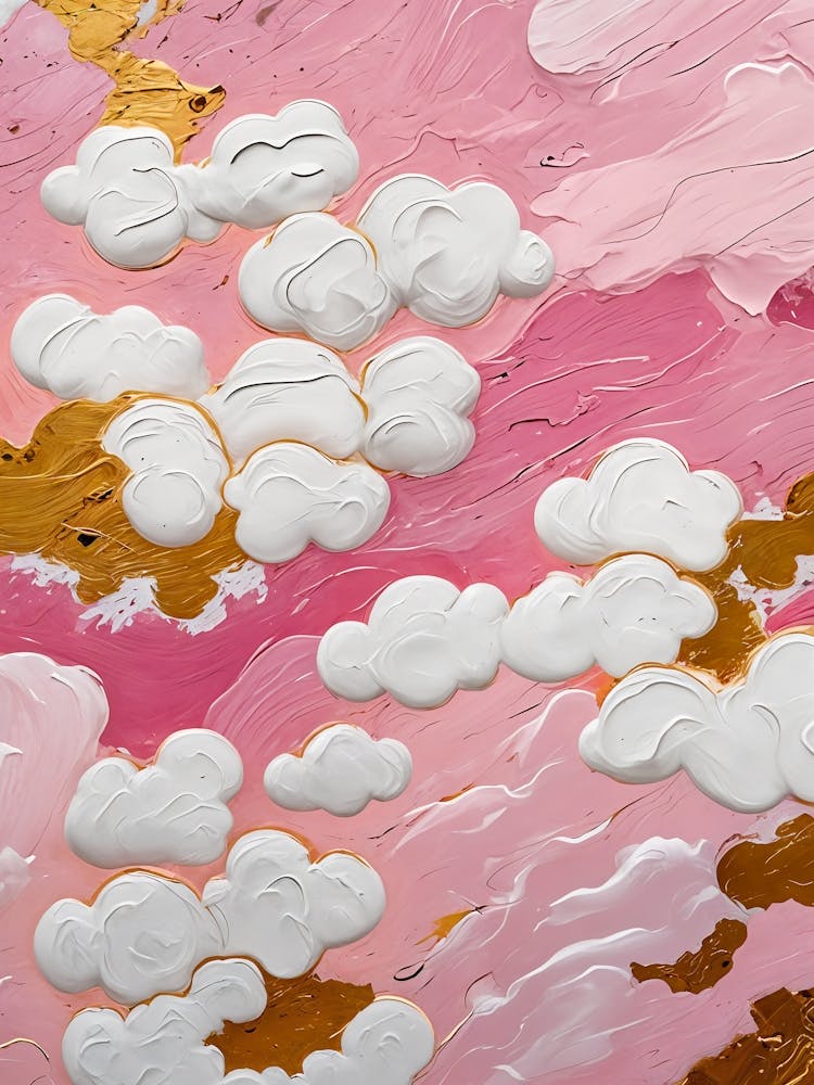 Fluffy Clouds Pink Sky no5